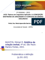 2 Semana Power Point BAKHTIN, Mikhail M. Estetica Da Criacao (P. 261-263)