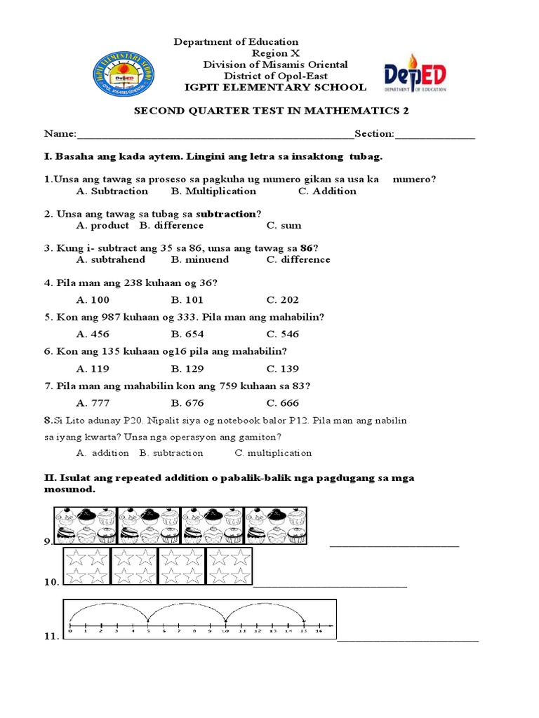 2nd Quarter Test 20172018(Sinugbuanong Binisaya) PDF