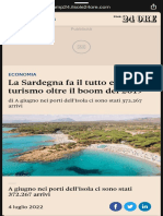 La Sardegna Fa Il Tutto Esaurito, Turismo Oltre Il Boom Del 2019 - Il Sole 24 ORE