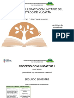 Proceso Comunicativo II U3S1 