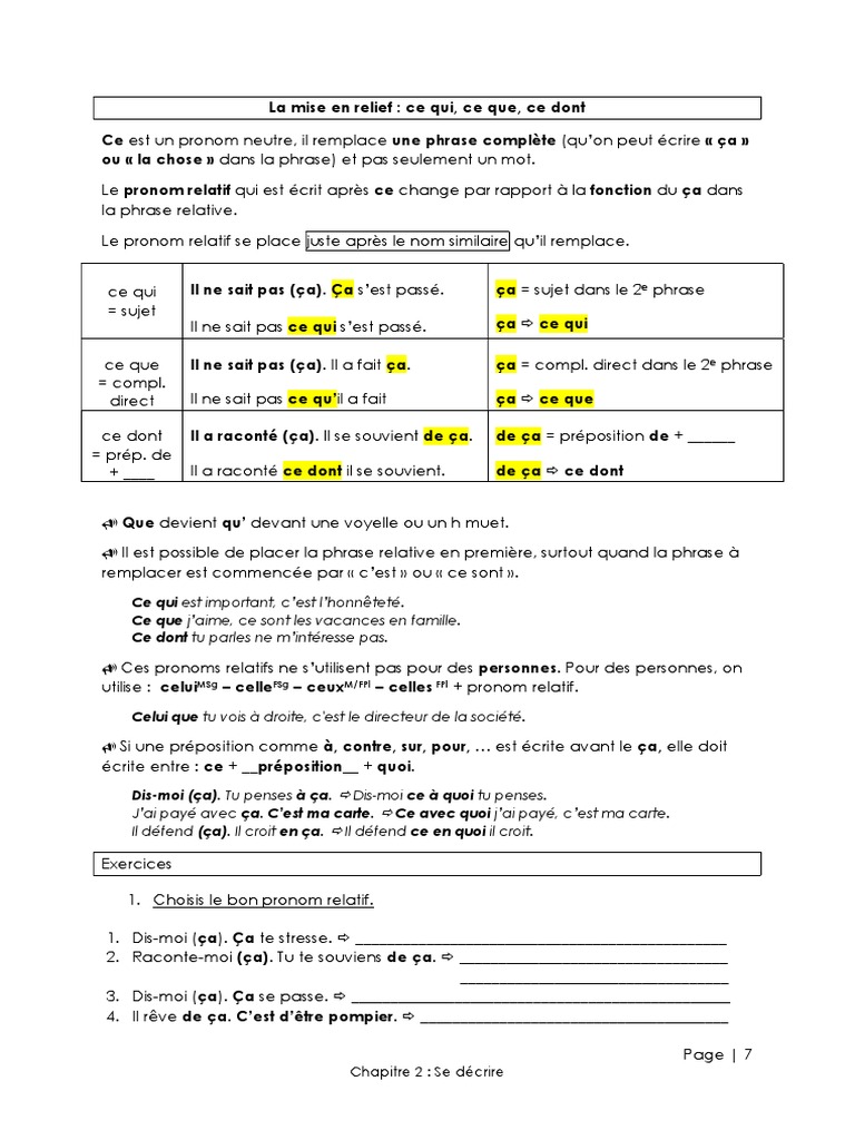 Ce Qui Ce Que Ce Dont Ou Qui Que Dont