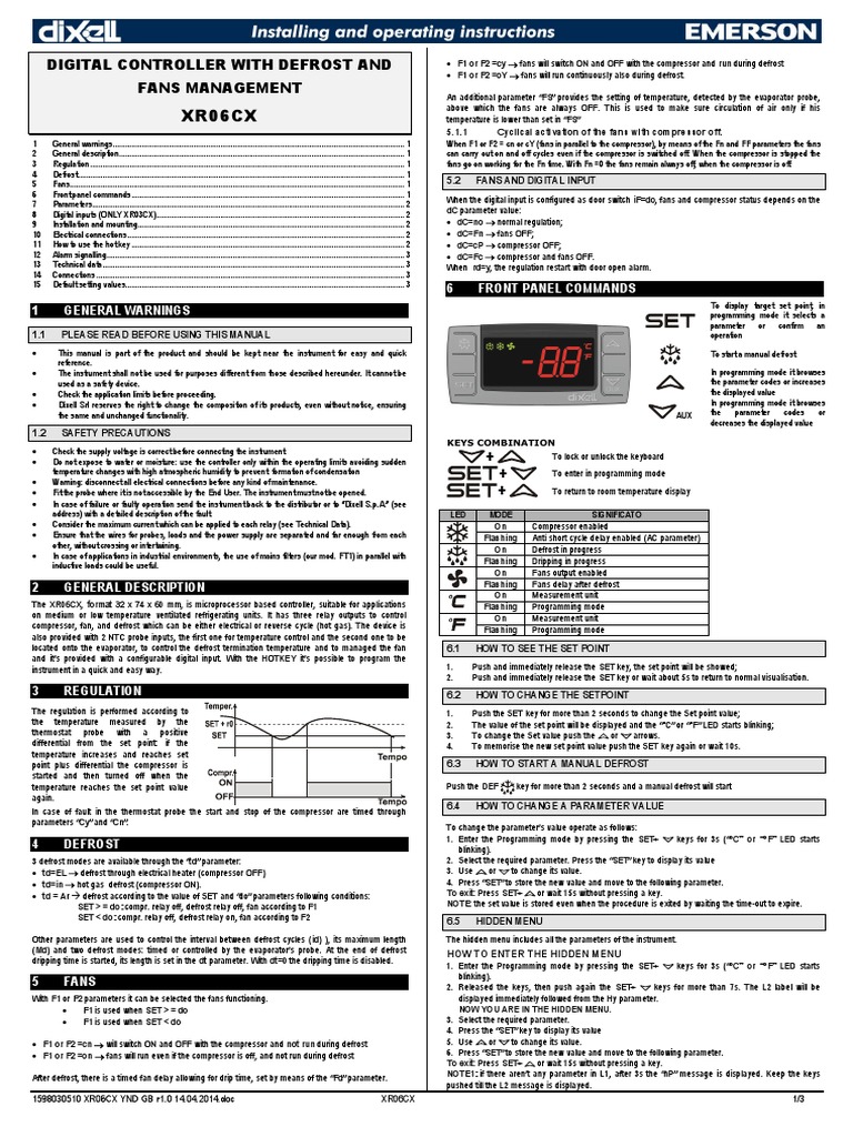 XR06CX Conrtroller Manual | PDF | Relay | Power Supply