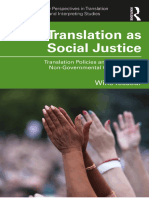 Translation As Social Justice - Translation Policies and Practices in Non-Governmental Organisations