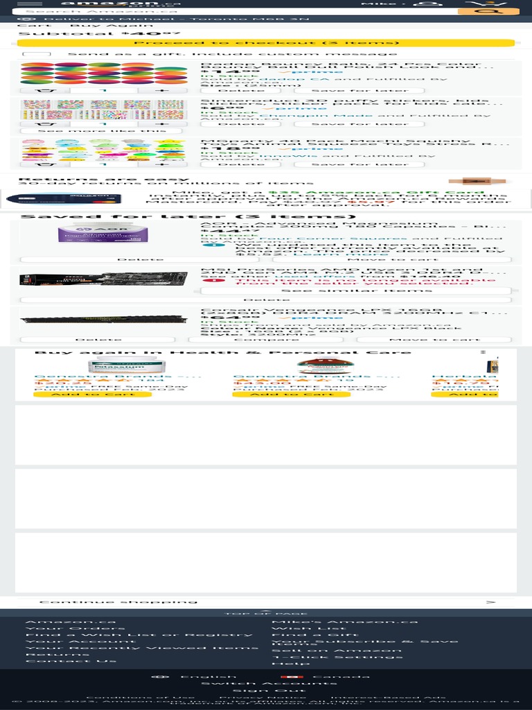 Amazon Ca Shopping Cart PDF PDF Nutrition Diet & Nutrition