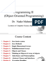 Object Oriented Programming Course Content