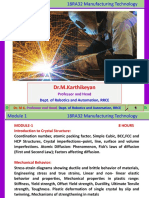 18RA32 Manufacturing Technology Module 1 Crystal Structure Concepts