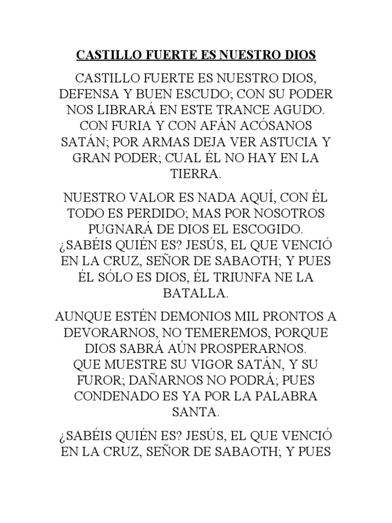 Castillo Fuerte Es Nuestro Dios | PDF