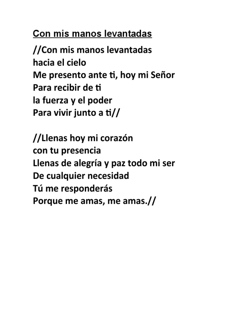 Con Mis Manos Levantadas | PDF
