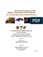 NI 43-101 Exploration Results and Mineral Resource Update Report on the Balabag Gold-Silver Project