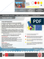 Aviso Meteorológico #092 - Pronóstico de Lluvia en La Provincia Datem Del Marañón - Nivel Amarillo - de Fecha 20-07-21.