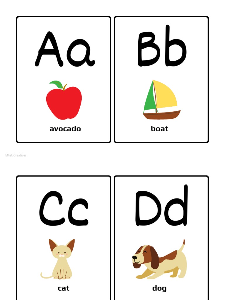 Alphabet Flashcards A4 | PDF