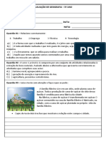 AVALIAÇÃO DE GEOGRAFIA - 2º Bimestre PDF