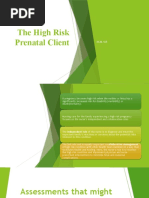 The High Risk Prenatal Client