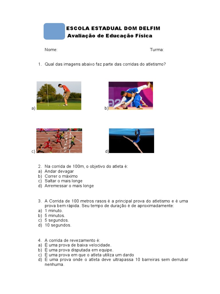 Avaliação Educação Fisica 7b | PDF