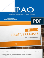Defining Relative Clauses and Non-Defining Relative Clauses