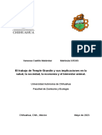 El Trabajo de Temple Grandin y Sus Implicaciones en La Salud, La Sociedad, La Economía y El Bienestar Animal.