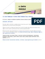 11.sinif Edebiyat 4. Unite Makale Konu Anlatimi PDF