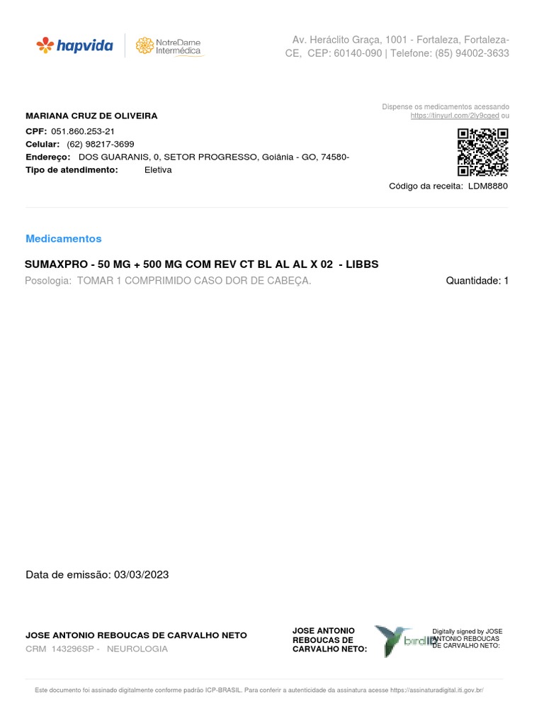 Receita para Sumax Pro 50mg | PDF