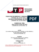 Formato de Carátula U.T.P. (Actualizado) PDF
