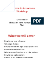 Free Astronomy Workshops-Telescope Basics