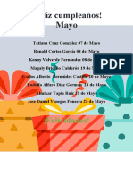 Feliz Cumpleaños Mayo 2023