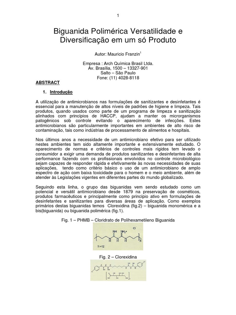 Biguanida Polimérica: Antimicrobiano Eficaz | PDF | Membrana celular ...