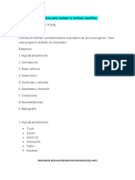 Instructivo para Realizar El Artículo Científico 5to Año