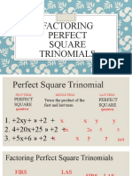 Factoring Perfect Square Trinomials