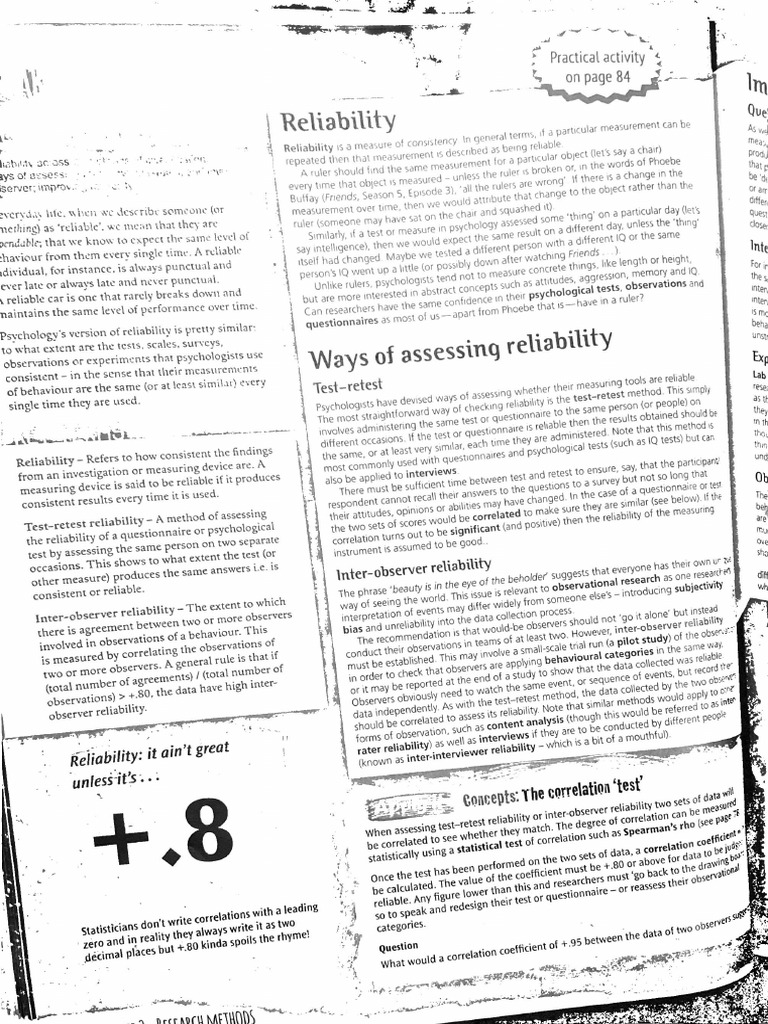 Psychology Reliability | PDF