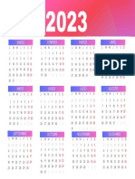 Calendario 2023 Anual Formal Simple Negro