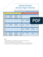 UNHAS Ethiopia Weekly Flight Schedule March 2023