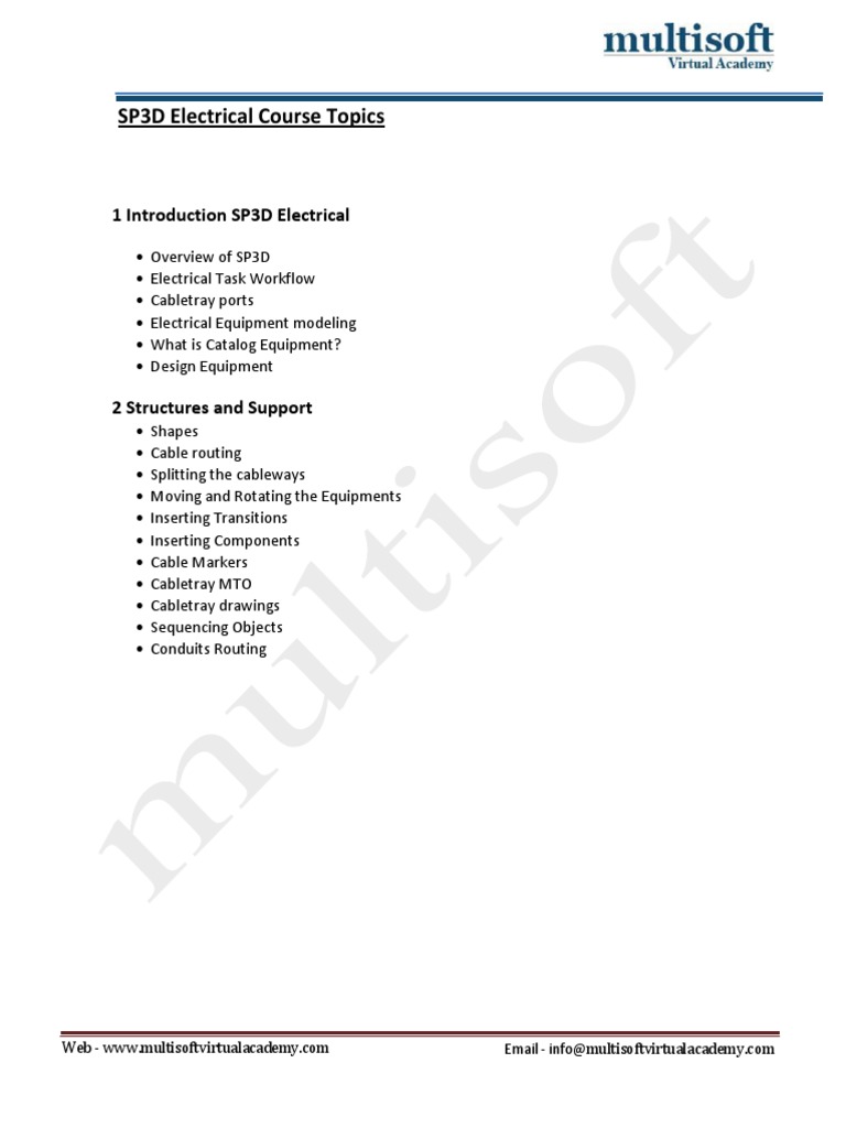 SP3D Electrical Course Overview | PDF | Science & Mathematics