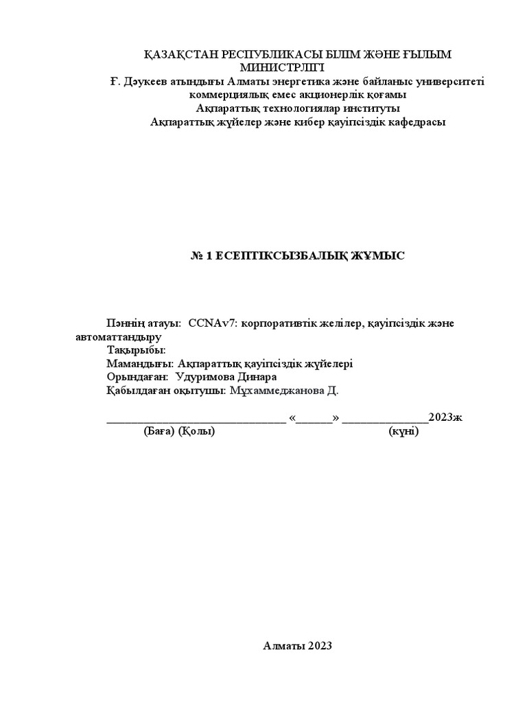 циско РГР№1 | PDF