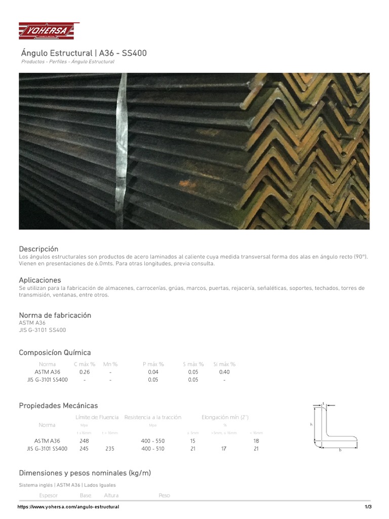 FFTT - Angulo Estructural - Sub020 - Iimet | PDF | Sistema ...