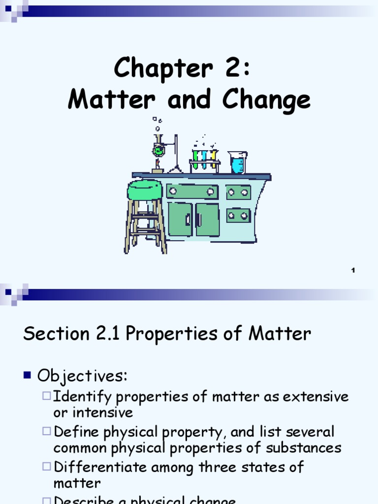 Ch 2 Matter and Change Power Point PDF Mixture Chemical Substances