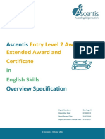 Ascentis Entry Level 2 Award - Extended Award and Certificate in English Skills Overview Specification Oct 2022-1