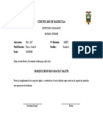 Certificado de Matricula de Aracely