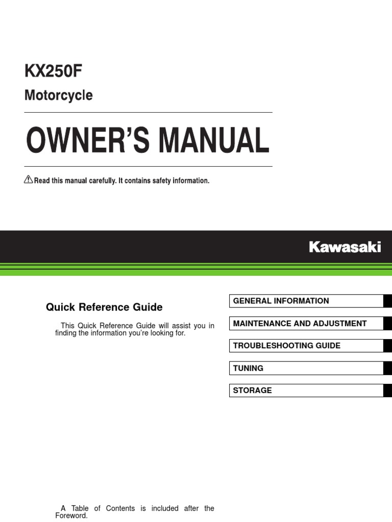 2021 KAWASAKI KX250F SERVICE MANUAL PDF FREE DOWNLOAD visual data 7
