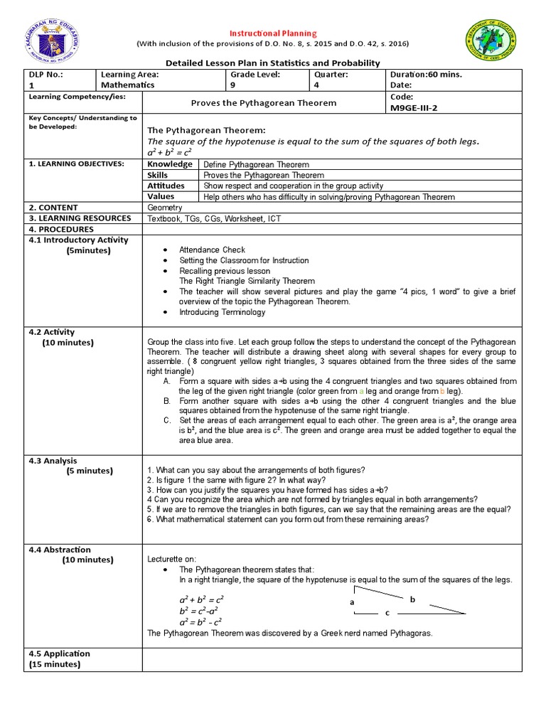 Pythagorean Theorem Lesson Plan Download Free Pdf Geometry
