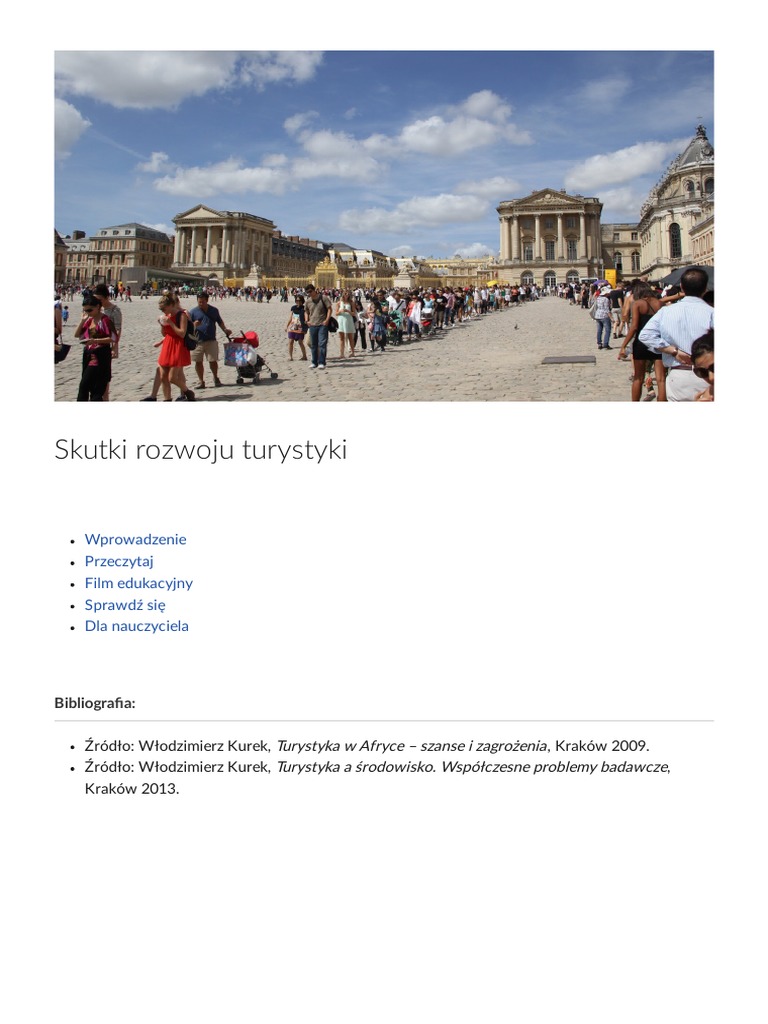 Podaj Po Dwa Przykłady Negatywnych Skutków Rozwoju Turystyki Skutki Rozwoju Turystyki PDF | PDF