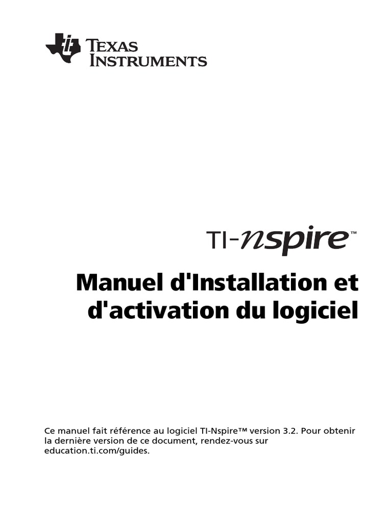 TINspire Installation Guidebook FR PDF PDF