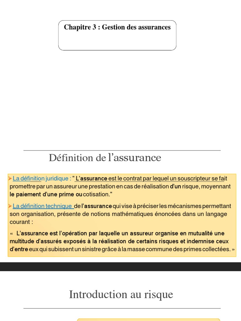 Gestion des Assurances et Risques | PDF | Assurance | Risque