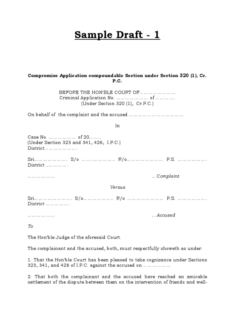 Sample Draft 1 Compounding of Offences Docmaster 03112020 PDF