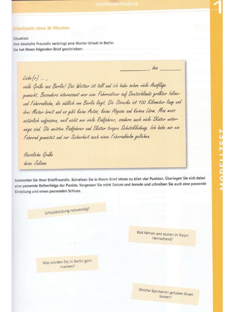 Modelltest 1 Schreiben Pdf