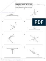 Identifying Pairs of Angles Worksheet