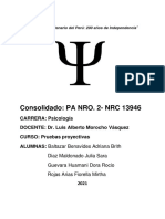 INFORME PSICOLÓGICO PA NRO.2 Pruebas Proyectivaa