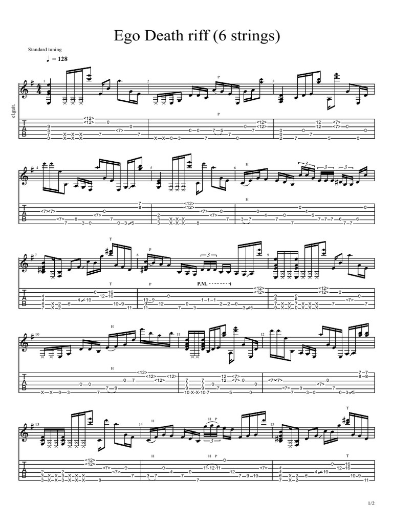 Ego Death Riff (6 Strings) | PDF | Irish Musical Instruments | European ...