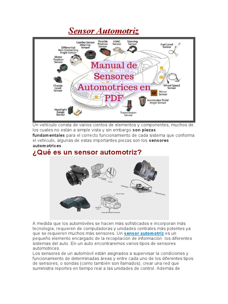 Sensores Automotriz | PDF | Coche | Sensor