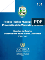 Política municipal de prevención de la violencia y el delito en Catarina, San Marcos