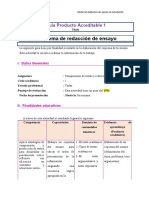 Esquema de Redacción de Ensayo: Guía Producto Acreditable 1